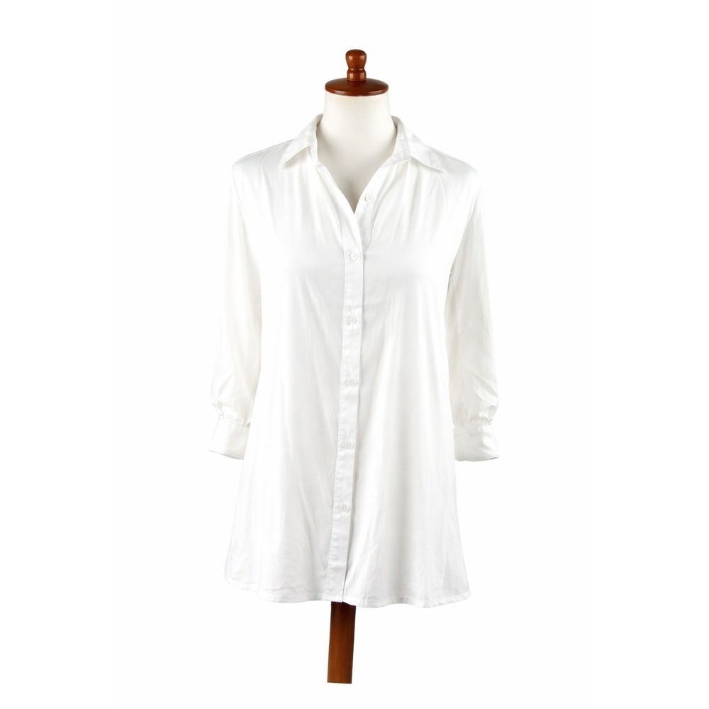 NWT White Oversized Cotton Button-Down Shirt Runs Small Hit the Cloth